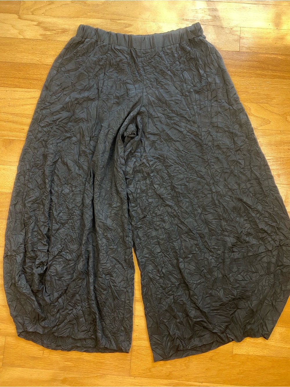 LUUKAA Spark Loose Wrinkled Jersey Pants, Harem Punto, Size 3 (10-12) Black